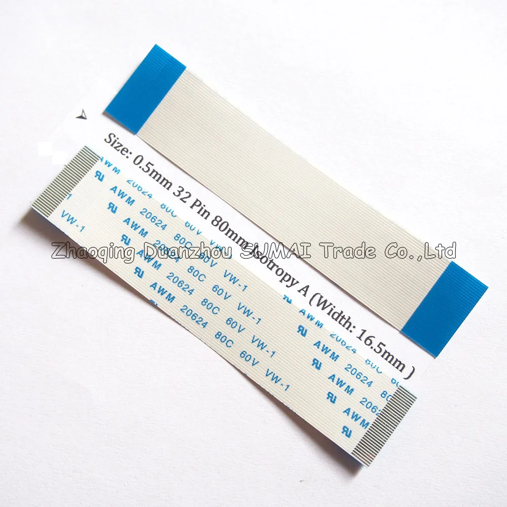 32 Pin FFC FPC плоский кабель 0,5 мм Шаг 32pin 80 мм FFC(A) или анизотропии(B), кабель AWM 20624, 80C 60 V VW-1