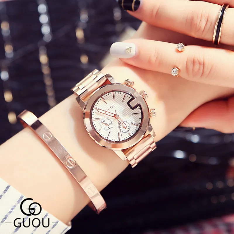 

Top luxury New Rose gold Women waterproof Watch Fashion Lady Dress Casual Quartz Watch Relojes Mujer 2017 montre homme