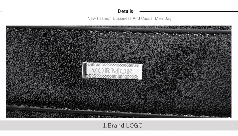 VORMOR 2018 Men Casual Briefcase Business Shoulder Bag Leather Messenger Bags Computer Laptop Handbag Bag Men's Travel Bags 23