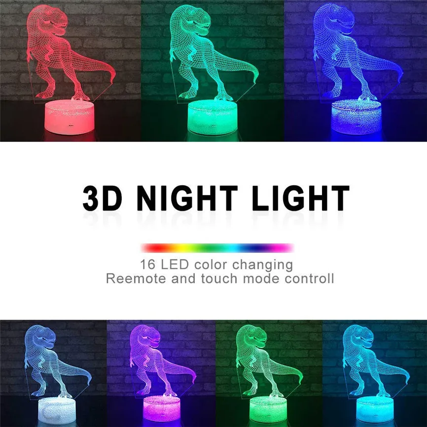 3D светодиодный подсвечивающая лампа USB Оптическая иллюзия стол Изменение ночник с пультом дистанционного управления с сенсорным выключателем лампа подарки D#3