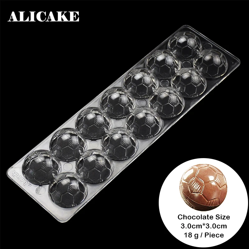 14 Cavity Ball Polycarbonate Chocolate Moulds Tray Sphere Plastic Baking Form Molds Tools Happy Birthday Baking Bakery Mold Z20