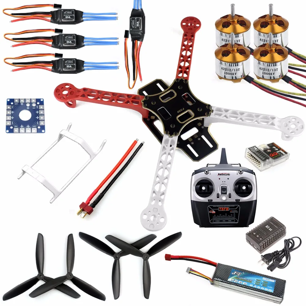 

F330 Airframe MultiCopter Frame Flame Wheel kit RTF Kit with 8CH Transmitter TX&RX Welded ESC Motor