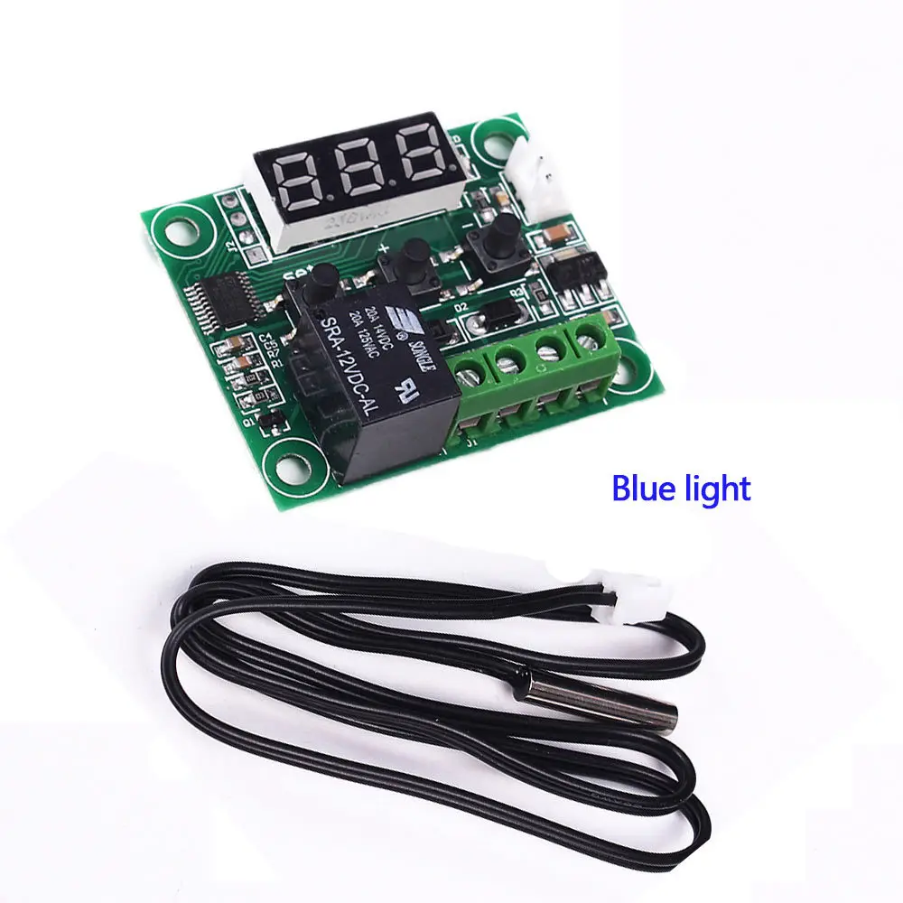 12 В цифровой термостат ModuleTemp дисплей плата контроллера температуры с 20A реле двойной светодиодный дисплей и красный/синий светильник - Цвет: only blue light