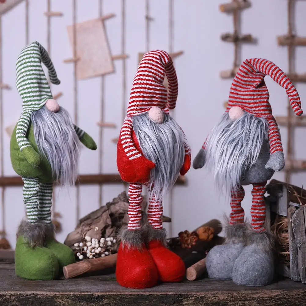 30 см Рождественская полоса безликие куклы стоячие куклы скандинавские магниты на холодильник с Санта Клаусом украшения для домашней вечеринки на день рождения подарок детская игрушка