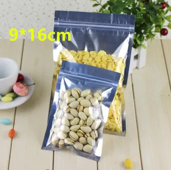 

9*16cm Aluminum Foil / Clear Reclosable Valve Zipper Plastic Retail Storage Pack Bag, Zip Lock Ziplock Bag Retail Packaing