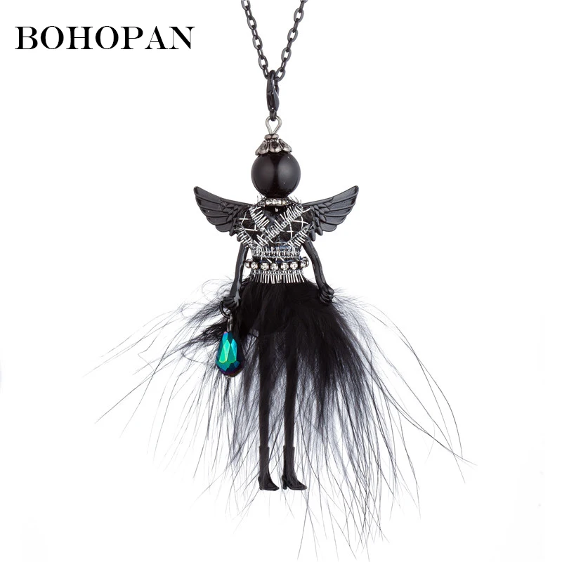 

New Fashion Doll Necklace! Winter Various Colors fur Doll Key Chains Women Accessories Jewelry Female Gifts Hot 2018