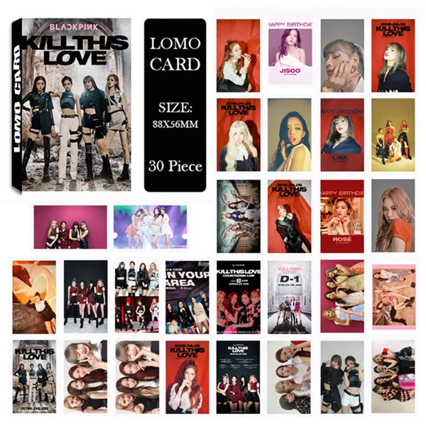BLACKPINK 04 KPOP BLACKPINK TWICE NCT EXO GOT7 SEVENTEEN GFRIEND MONSTA X MAMAMOO SNSD IZONE GIDLE альбом ЛОМО маленькие карты фото Фотокарта - Цвет: BLACKPINK 04