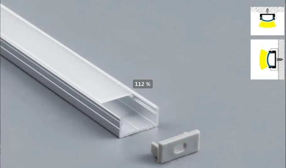 

2.5m/pcs 150m/lot Free shipping High Quality aluminum profile for led strip with length 250cm and PC opal/clear cover end caps