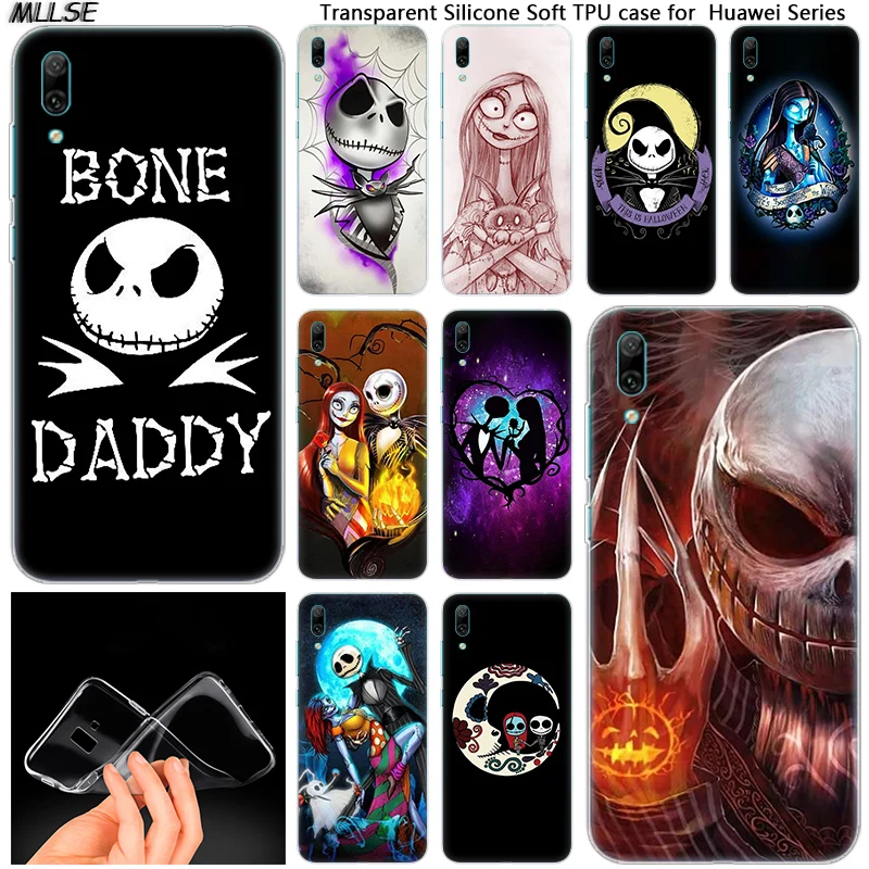 

Hot Jack Skellington and Sally Canvas Silicone Case for Huawei Mate 10 20 Lite Pro Enjoy 8 9E Y6 Pro Y5 2017 Y7 Pro Y9 2019 2018