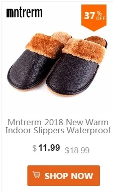 Mntrerm/зимние мужские тапочки из натуральной кожи; домашняя Нескользящая теплая обувь для мужчин; Новинка года; теплые тапочки на зиму размера плюс