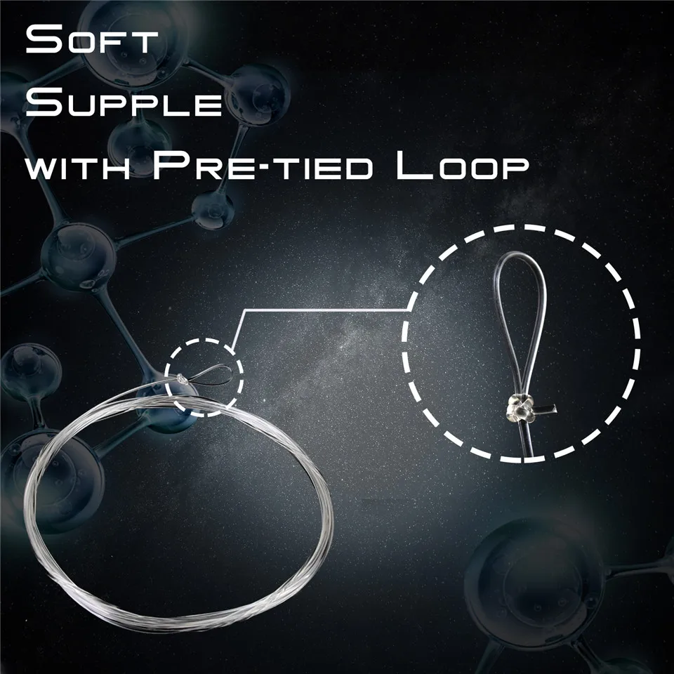 Maximumcatch Fluorocarbon Tapered Leader Line 9ft 0X-7X Fly Fishing Leader Line with Loops Clear Color fishing line fishing tackle