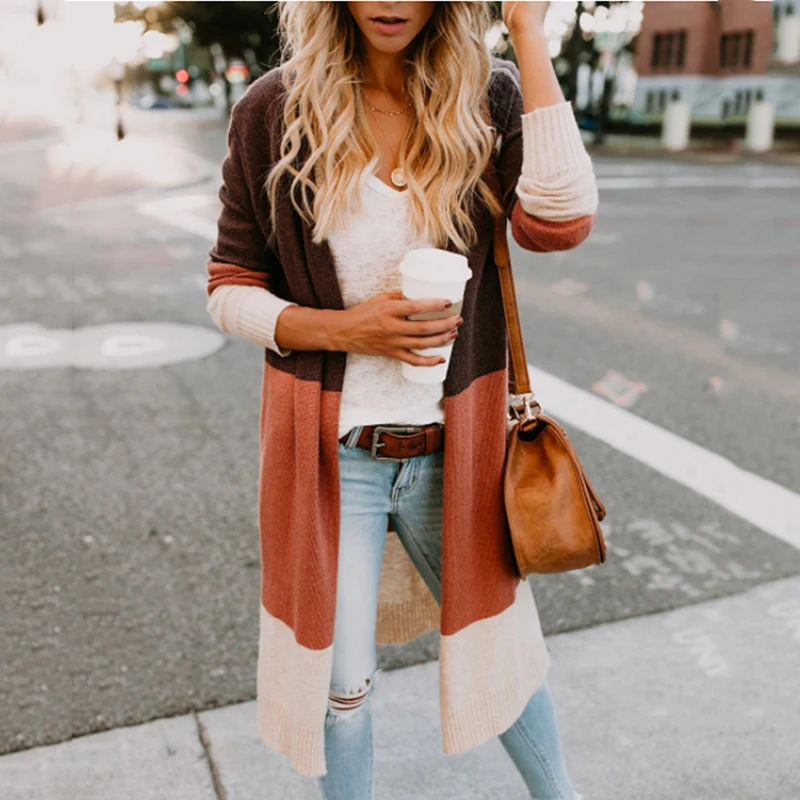 

Womens Long Sleeve Knitted Cardigan Sweater Loose Casual Outwear Coat Jacket