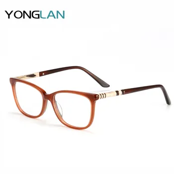 

Yong Lan Acetate Women Glasses Frame Oval Myopia Rivet Design Eyewear Clear Lens Gafas Spring Optical Glasses Oculos