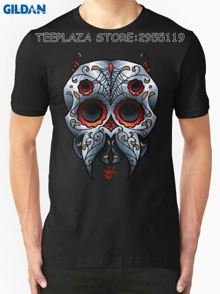 Плотная футболки зомер Для мужчин О-образным вырезом с коротким рукавом Sugarskull