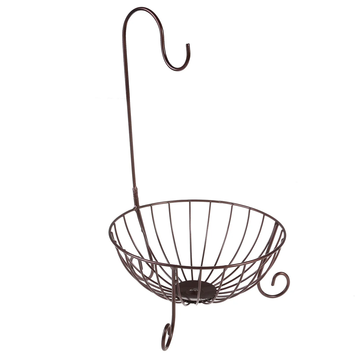 

OUNONA Novelty Kitchen Metal Fruit Basket with Detachable Banana Holder Hook Home Organization
