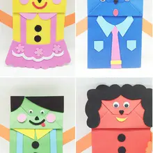 4 шт./партия. DIY Семья из четырех Бумага марионетки комплекта Ранние развивающие игрушки Семья весело развития интеллекта DIY игрушки