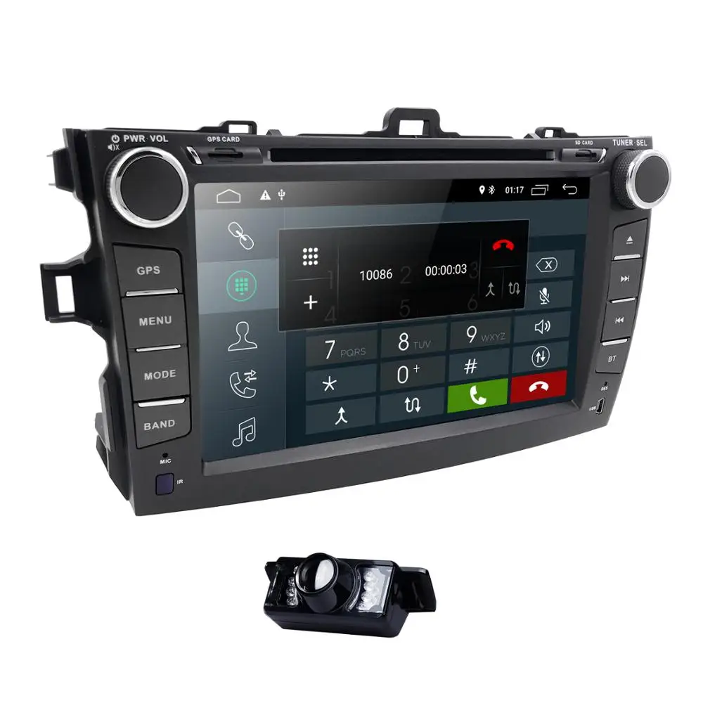 Discount 7 Inch android 9.0 Car DVD Player For Toyota corolla 2007-2011 in-dash car radio with BT USB SD GPS DVR DAB obd Free Rear camera 2