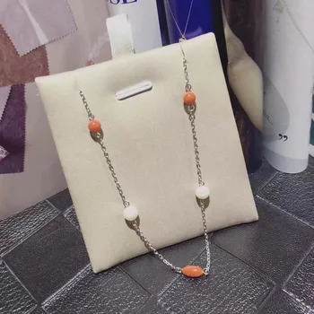 

Fidelity natural red coral & pearl Necklaces s925 sterling silver simple fashion fine jewelry for women natural red gemstone
