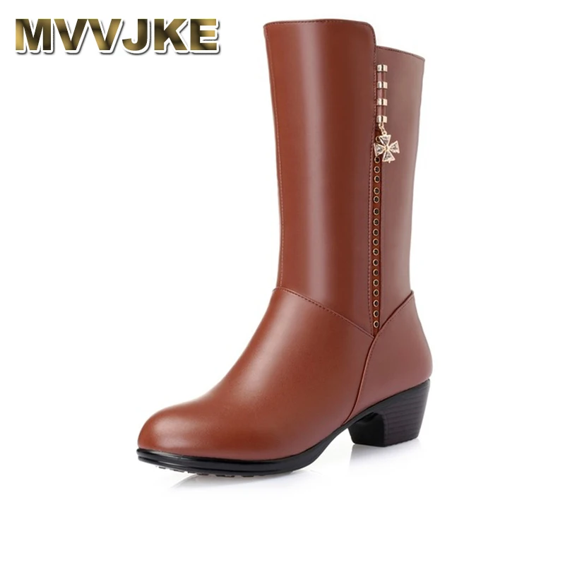 womens black leather mid calf boots with heel