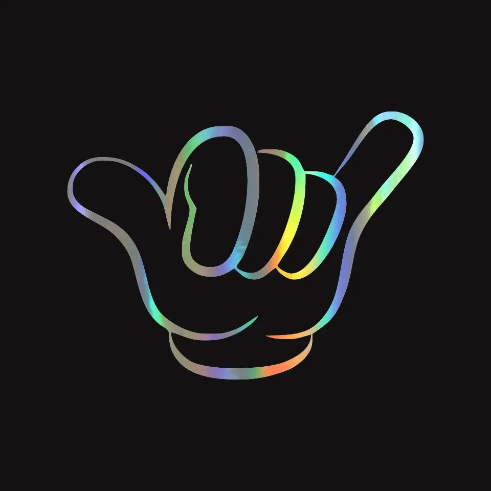 Anycuros Hang Loose Shaka Hand Funny Car Sticker Vinyl Motorcycle Decals Car-styling 10cm7 (9)