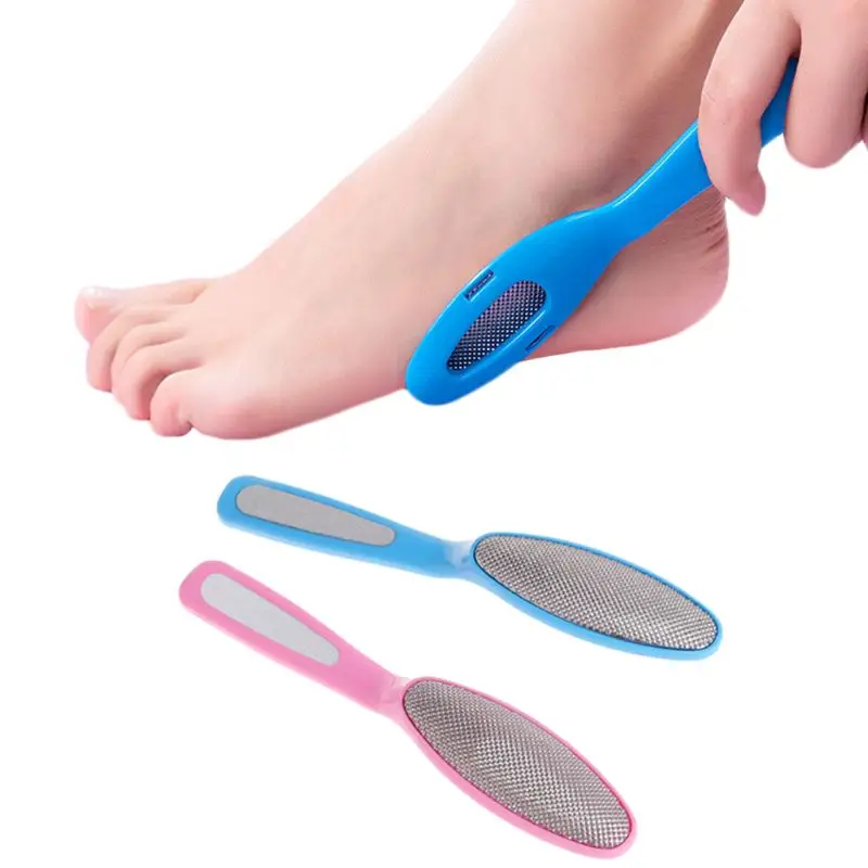 1Pc Dual Head Pedicure Foot File Scrubber Stainless Steel Cracked Skin