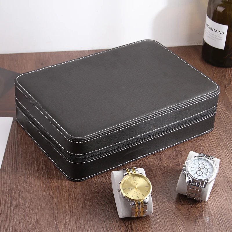 New Watch Bag Travel Case Green Watch Leather Case Fashion Household Watches Box Jewelry Gift Case