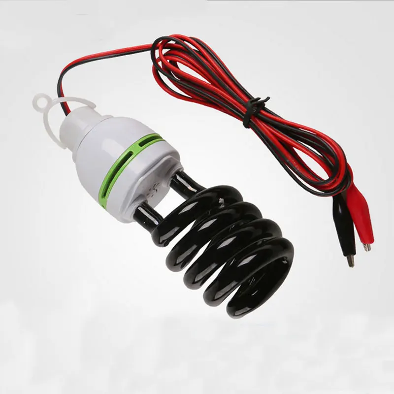 

12V 40W UV Ultraviolet Blacklight Bulb Black Light Bulb Spiral Moth-killing Lamp Ultra-violet Purple Light Lamp with Clip