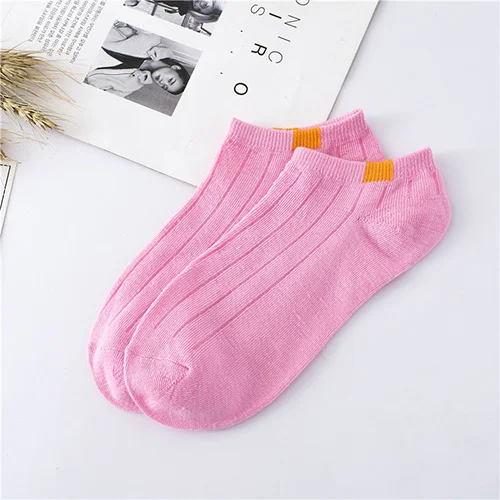 5 пара/лот = 10 штук, удобные полосатые носки, женские тапочки, Короткие носки для девочек, 10 цветов, высококачественные женские носки - Цвет: Fense B