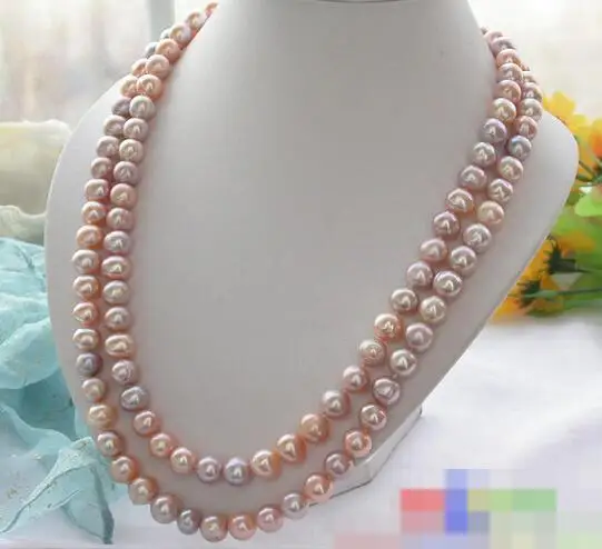 

song voge gem nanJ2096 PINK LAVENDER ROUND FRESHWATER PEARL NECKLACE