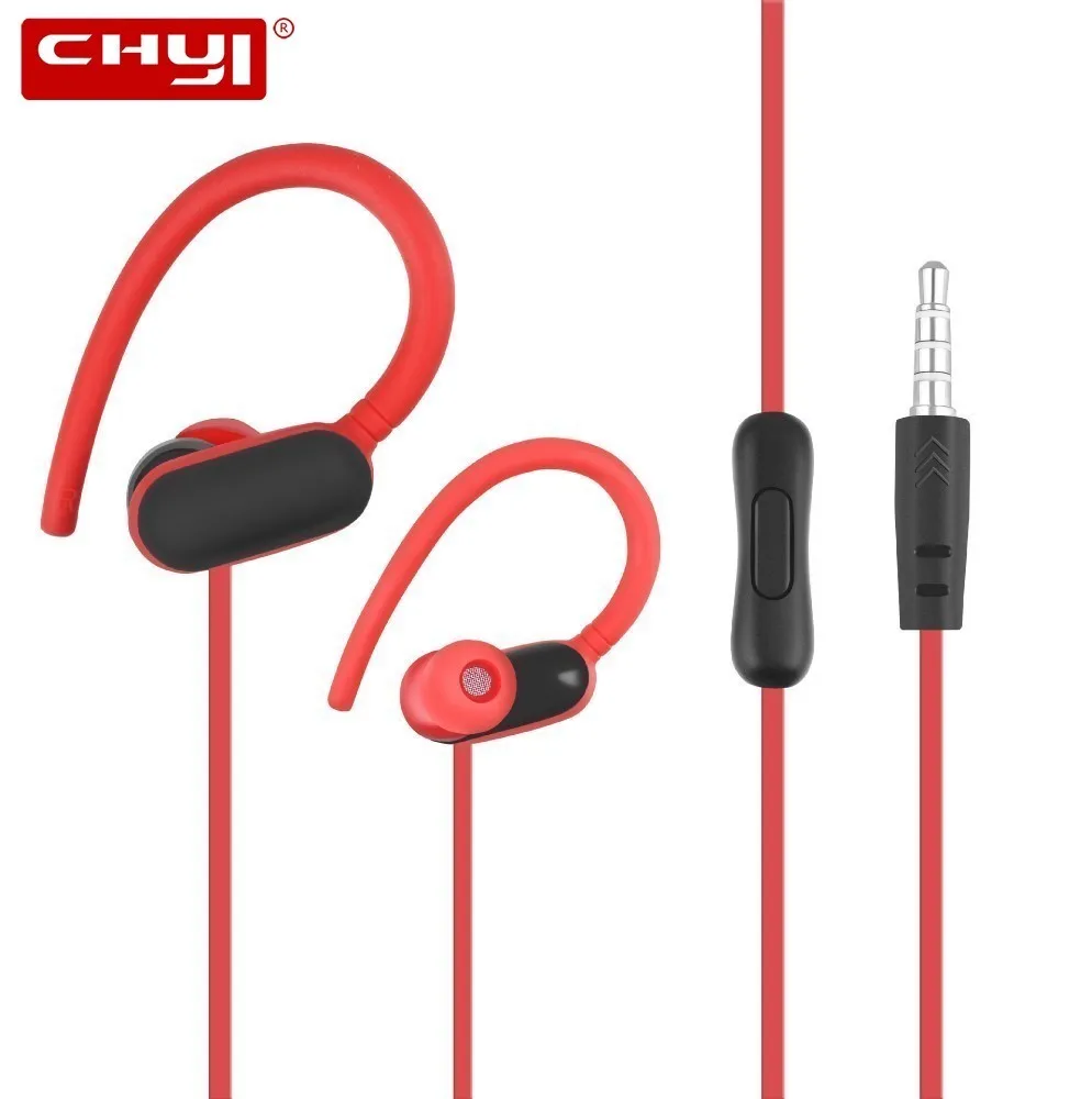 Модные наушники CHYI с ушным крючком проводные спортивные микрофоном игровая