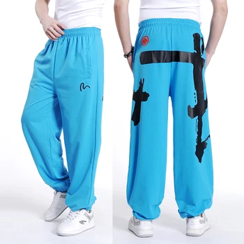 

Free shipping plus size XL-5XL spring mens hiphop pants trousers cotton print elastic waist autumn extra large men's 16 colors