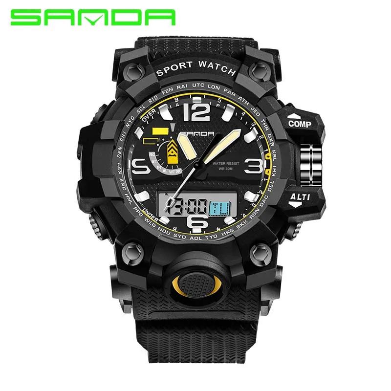 Prix pour Hommes Montres 2017 SANDA Mode Montre Hommes G Style Étanche Sport Militaire Montres Choc De Luxe Analogique Numérique Sport Montres Prix pour Hommes Montres 2017 SANDA Mode Montre Hommes G Style Étanche Sport Militaire Montres Choc De Luxe Analogique Numérique Sport Montres