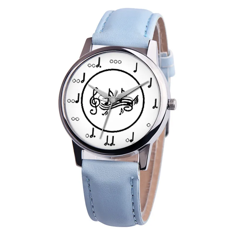 Модные женские часы с музыкальным циферблатом унисекс повседневные специальные простые кварцевые наручные часы женские часы reloj mujer zegarek meski - Цвет: Blue