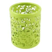 SOSW-металлический цилиндр ручной работы цветок ручка карандаш держатель ластика светильник зеленый