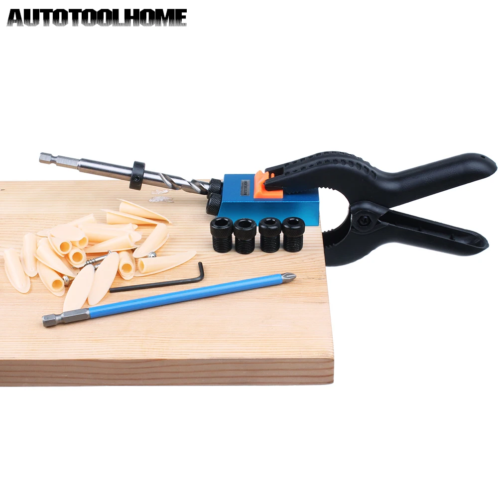 

Woodworking Drill Bit Set Mini Drill Guide for Kreg Pocket Hole Jig Kit Wood Doweling 15 Degree Slant-hole 1/4" Hex Drill Bit