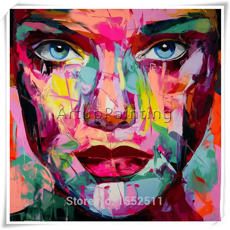 

Custom protrait painting Francoise Nielly style canvas Painting Palette knife Face oil painting