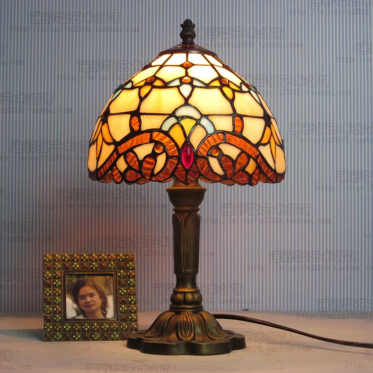 8-дюймовая настольная лампа Tiffany lighting в средиземноморском стиле E27 110-240 В | Лампы и