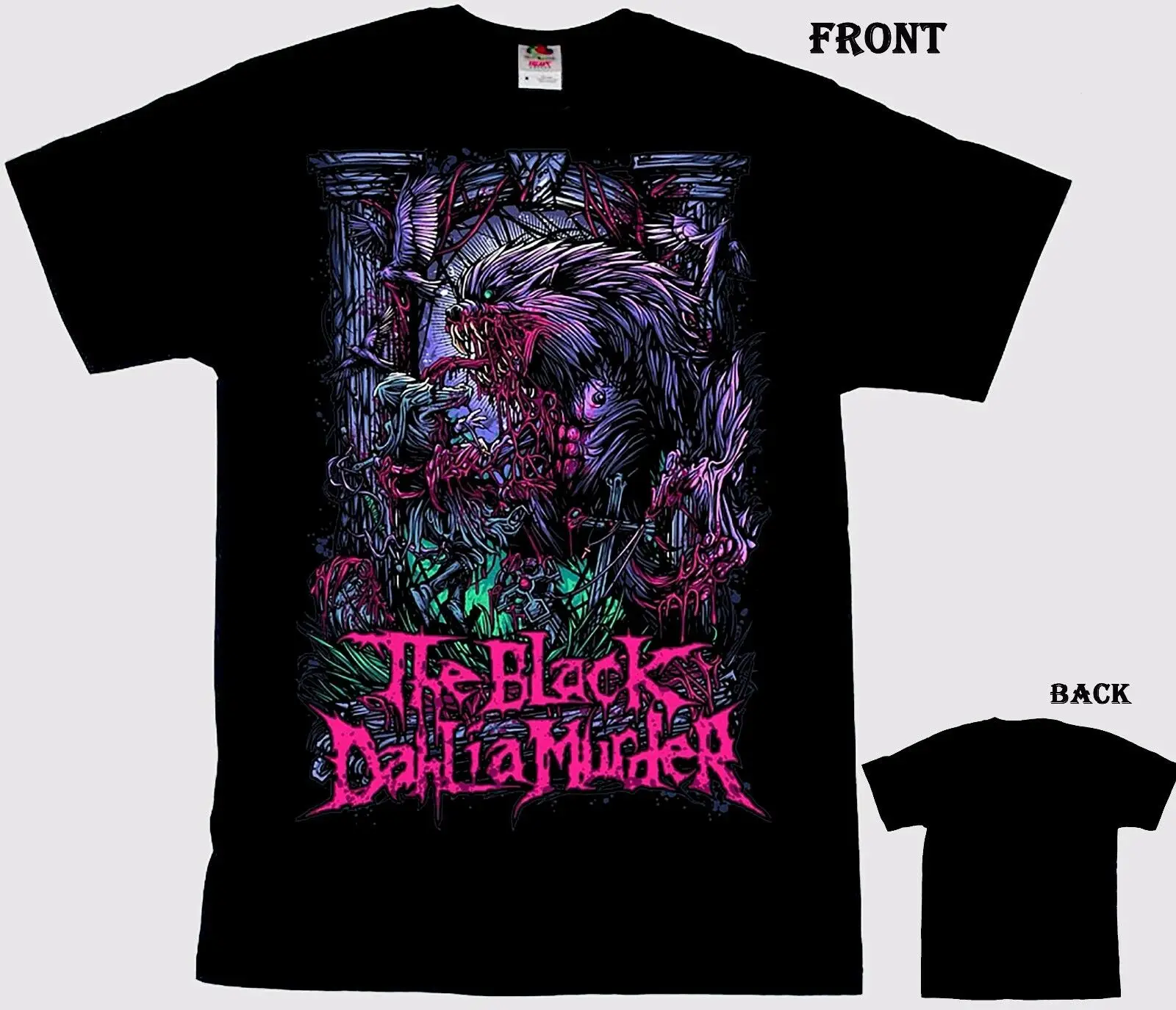 Черная DAHLIA killder-Wolfman-дэт-метал группа T_shirt-Размеры: S до 6XL Летняя мужская модная