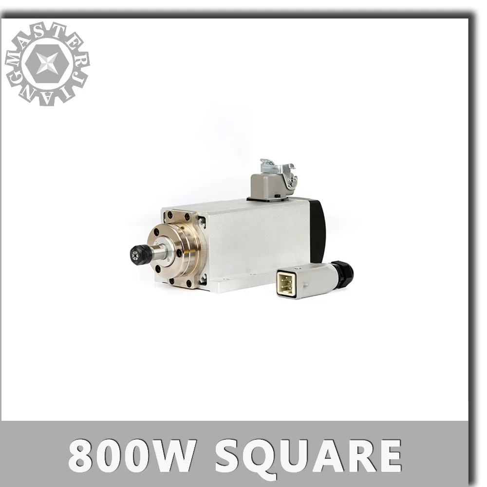 

CNC Spindle 220V 0.8KW Square Spindle Motor Air Cooled Motor cnc 800W Spindle Motor Machine Tool Spindle with Plug/Cable Box.