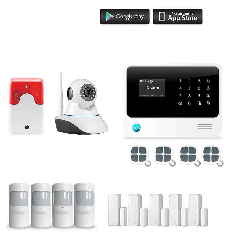

G90B Plus GSM WIFI IOS Android APP Control Home Security Smart House Pet Immune Alarm System Fire Alarm