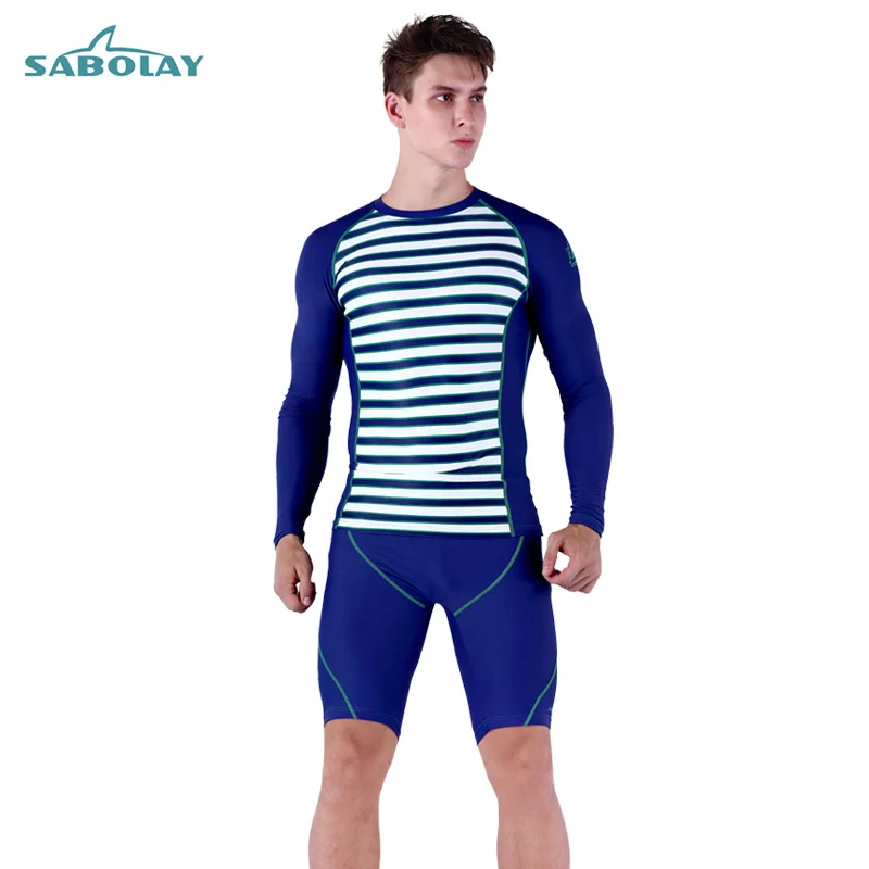 Sabolay 2017 New Swimwear Long sleeves Men High Quality Plus Size