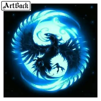 

5d diy diamond painting phoenix pattern diamond embroidery full square rhinestone 3d rhinestone mosaic decoration