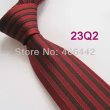 Yibei Coachella Галстуки Для Мужчин's Галстуки узкий галстук Новое поступление красный с черными полосами жаккардовые галстук узкий галстук для Для мужчин