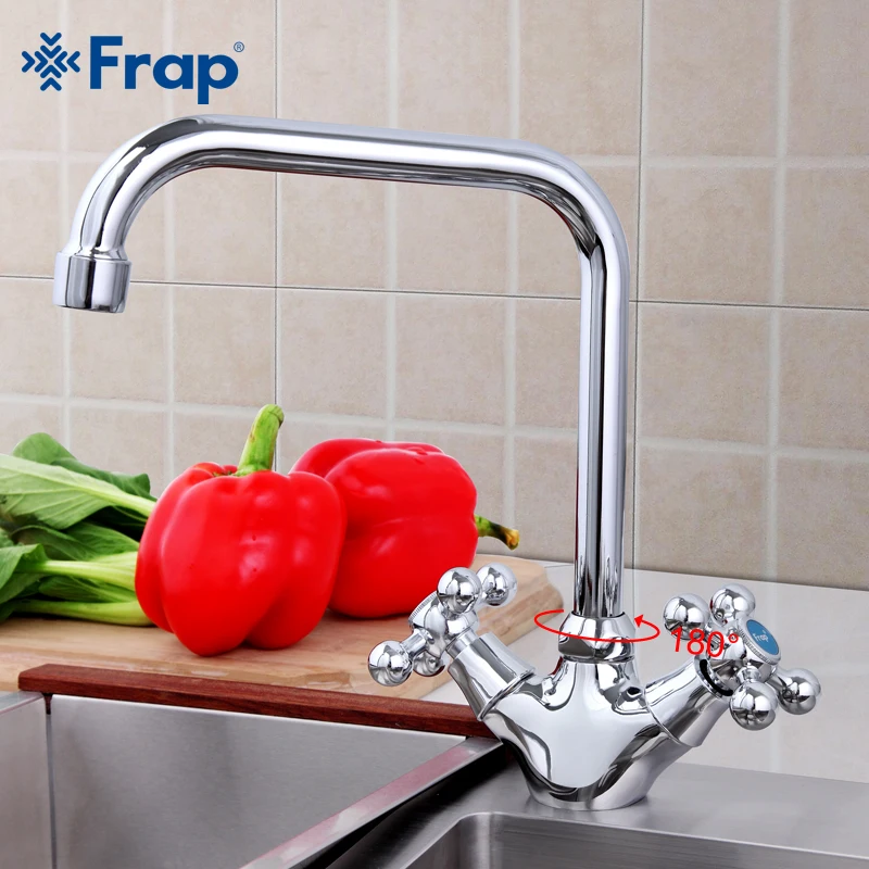 Stylish 360 degree rotation Zinc alloy Body Kitchen sink faucet Hot and cold handle separation taps