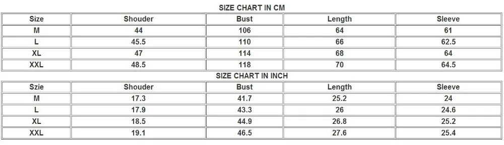 Lanbaosi Size Chart