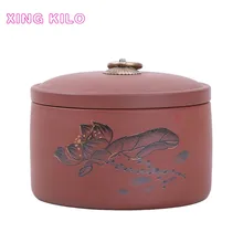 Purple sand tea Caddy large ceramic sealed cans tea cans Pu'er tea packaging box Dried fruit medicinal materials storage tank цена Purple sand tea Caddy large ceramic sealed cans tea cans Pu'er tea packaging box Dried fruit medicinal materials storage tank цены онлайн