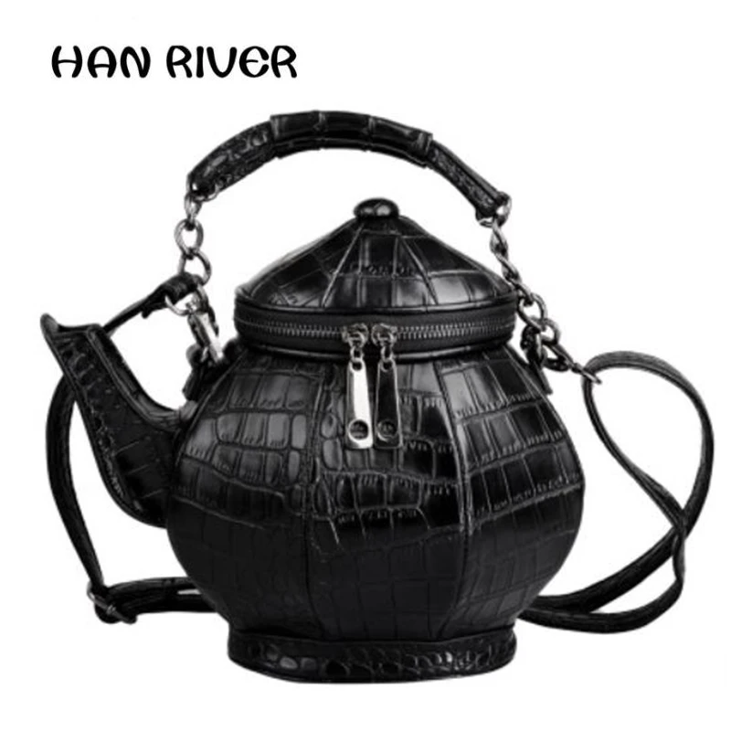 

2017 new crossbody bag personality trend single shoulder teapot portable PU girl generation Personality fashion bag