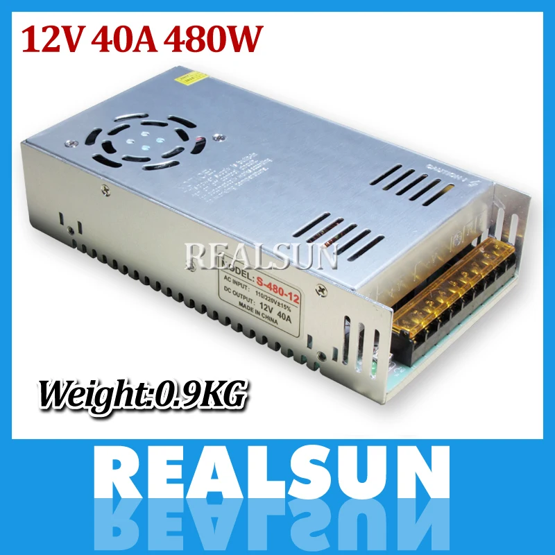

New 12V 40A 480W Switch Power Supply Driver Switching For LED Strip Light Display 110V 220V