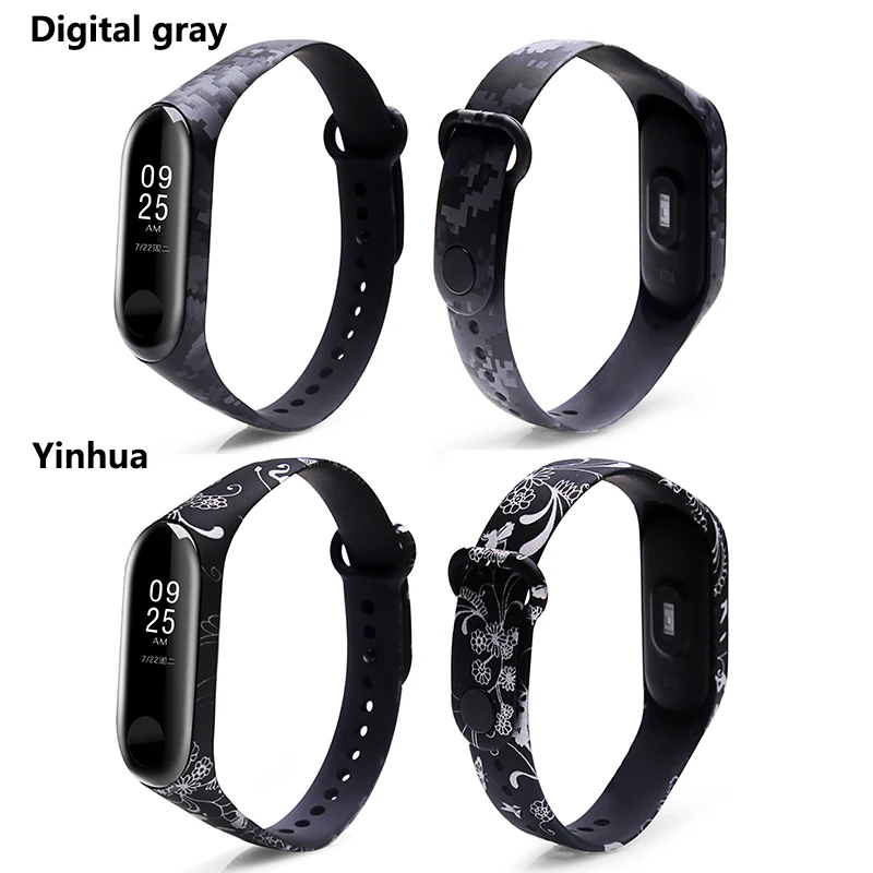 Силиконовые ремешки BOORUI для mi band 3 4 5 сменный Браслет pulsera correa sprinting цветы Замена