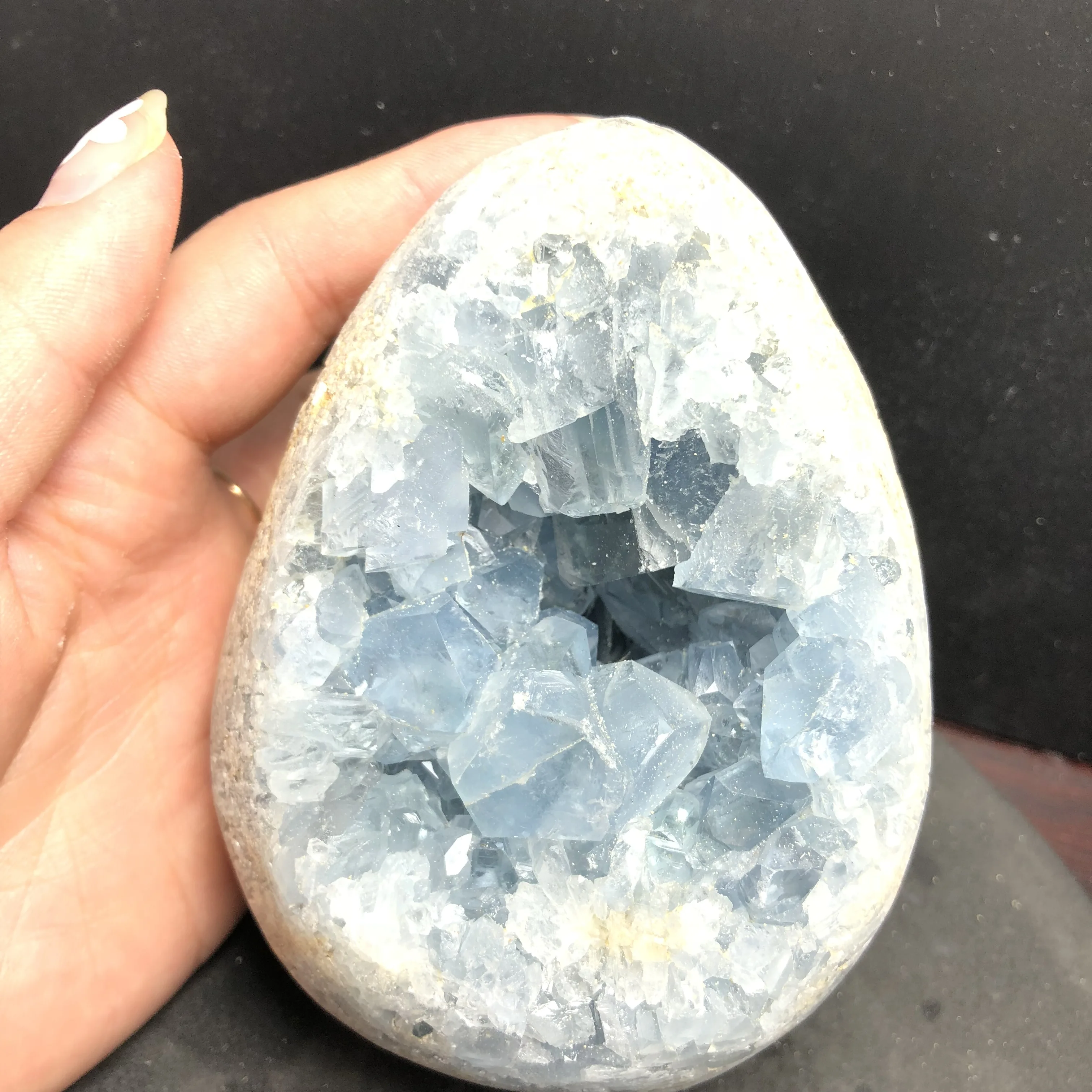 

Natural egg-shaped lapis lazuli earth cluster rocks and minerals chakras reiki healing home decor